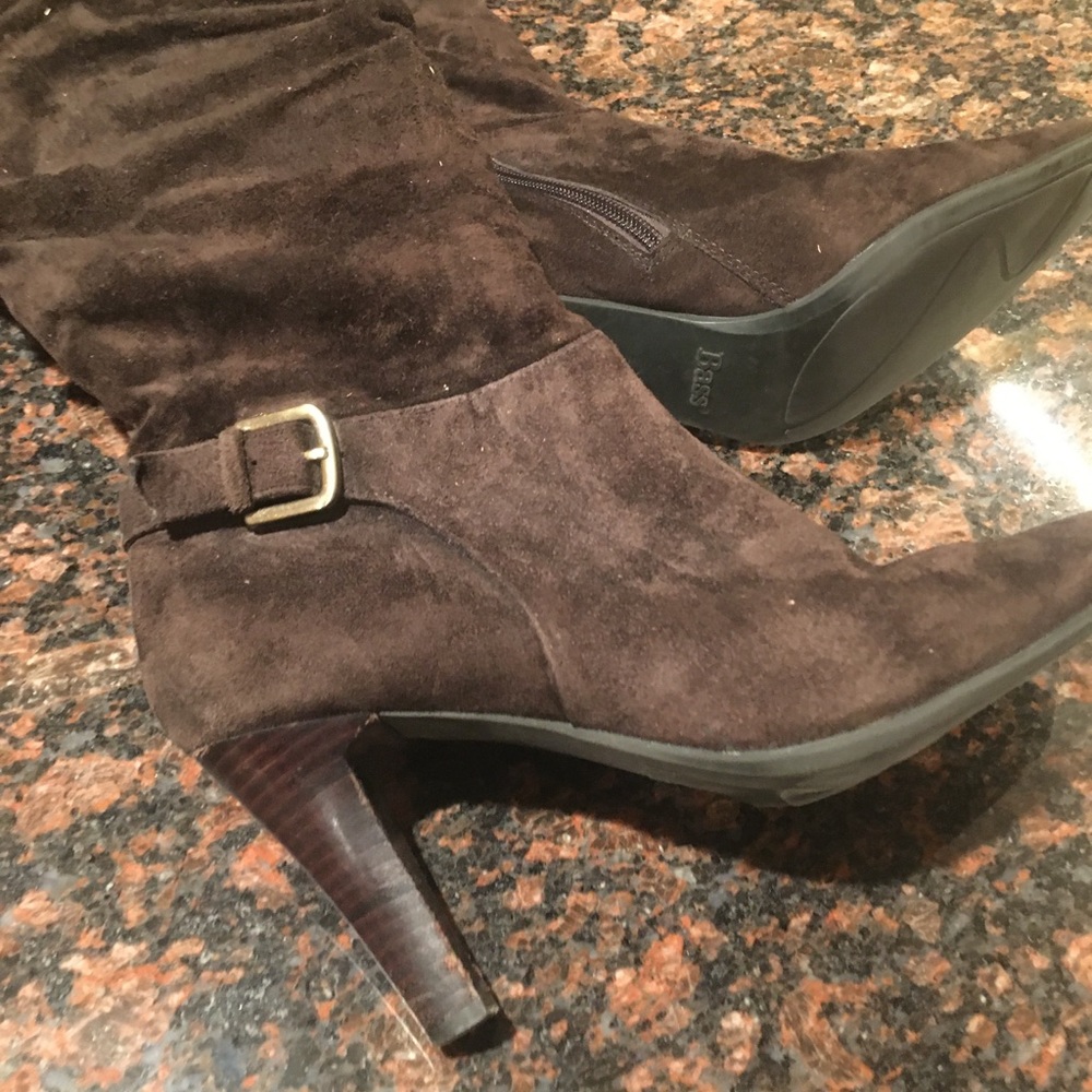Brown suede boots